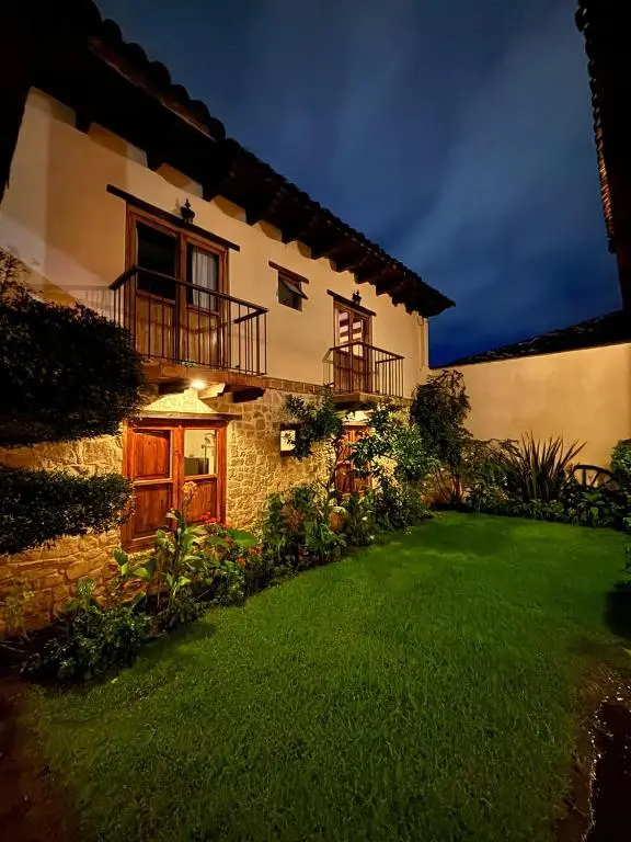 Hotel San Marcos garden courtyard at night